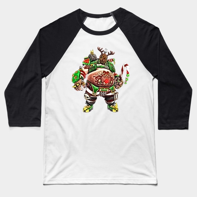 Overwatch Roadhog Christmas Rudolph Baseball T-Shirt by Green_Shirts